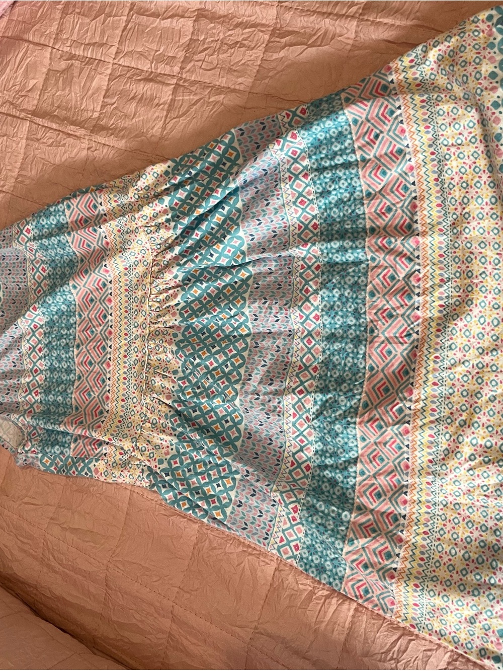 H&M Girls' Tiered Boho Dress in Teal, Pink and Yellow